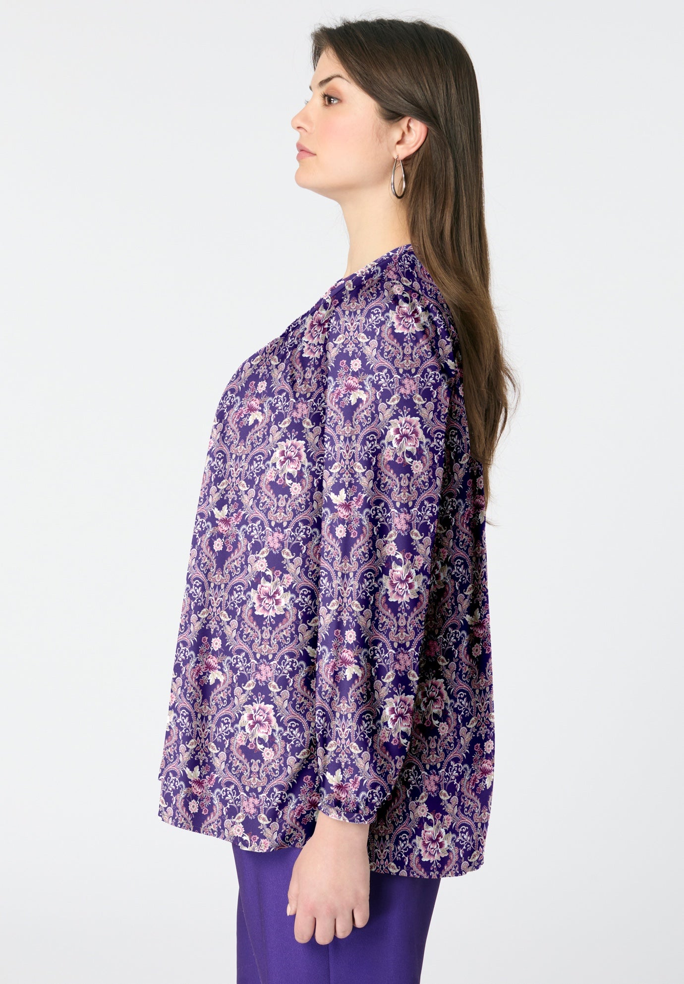 Buttoned V-Neck Blouse image number 2