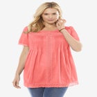 Lace-Trim Pintucked Tunic image number null