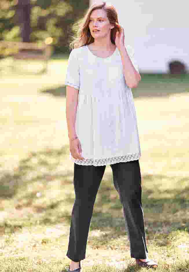 Lace-Trim Pintucked Tunic image number 6