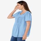 Lace-Trim Pintucked Tunic image number null