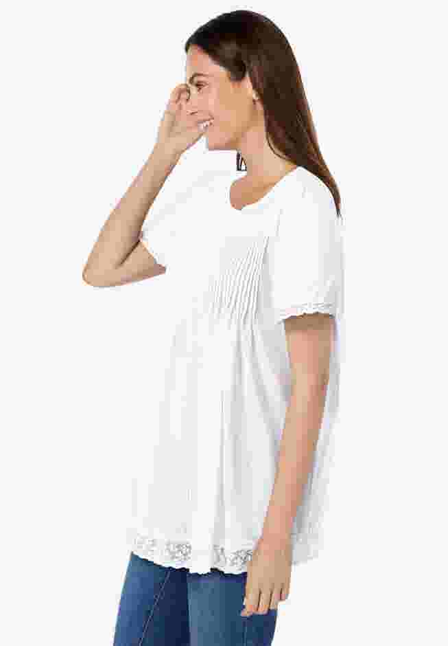 Lace-Trim Pintucked Tunic image number 2