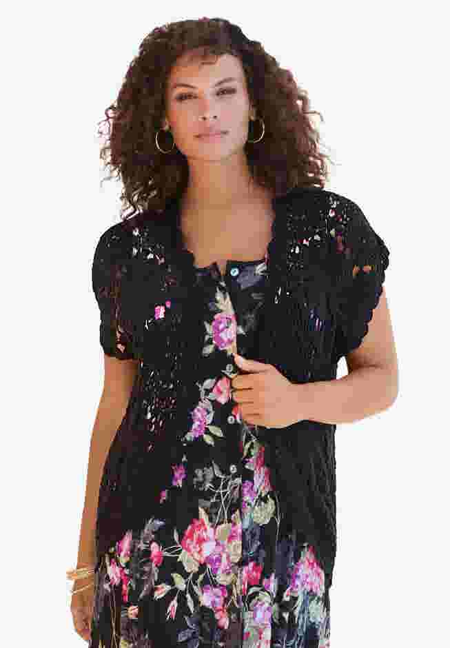 Button Front Crinkle Dress image number 3