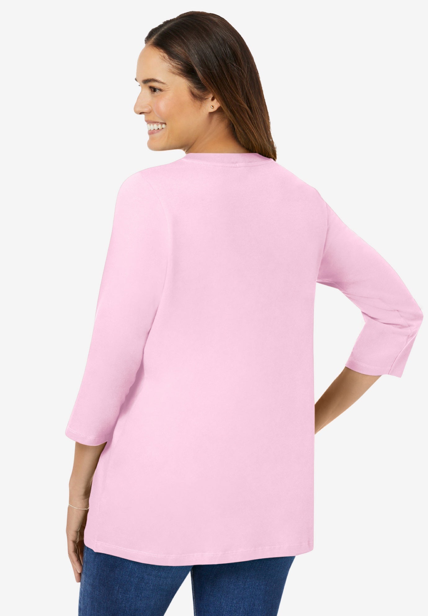 Perfect Three-Quarter Sleeve V-Neck Tee image number 1