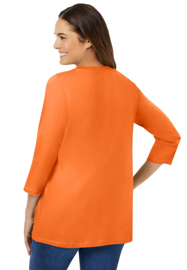 Perfect Three-Quarter Sleeve V-Neck Tee image number 1