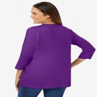 Perfect Three-Quarter Sleeve V-Neck Tee image number null
