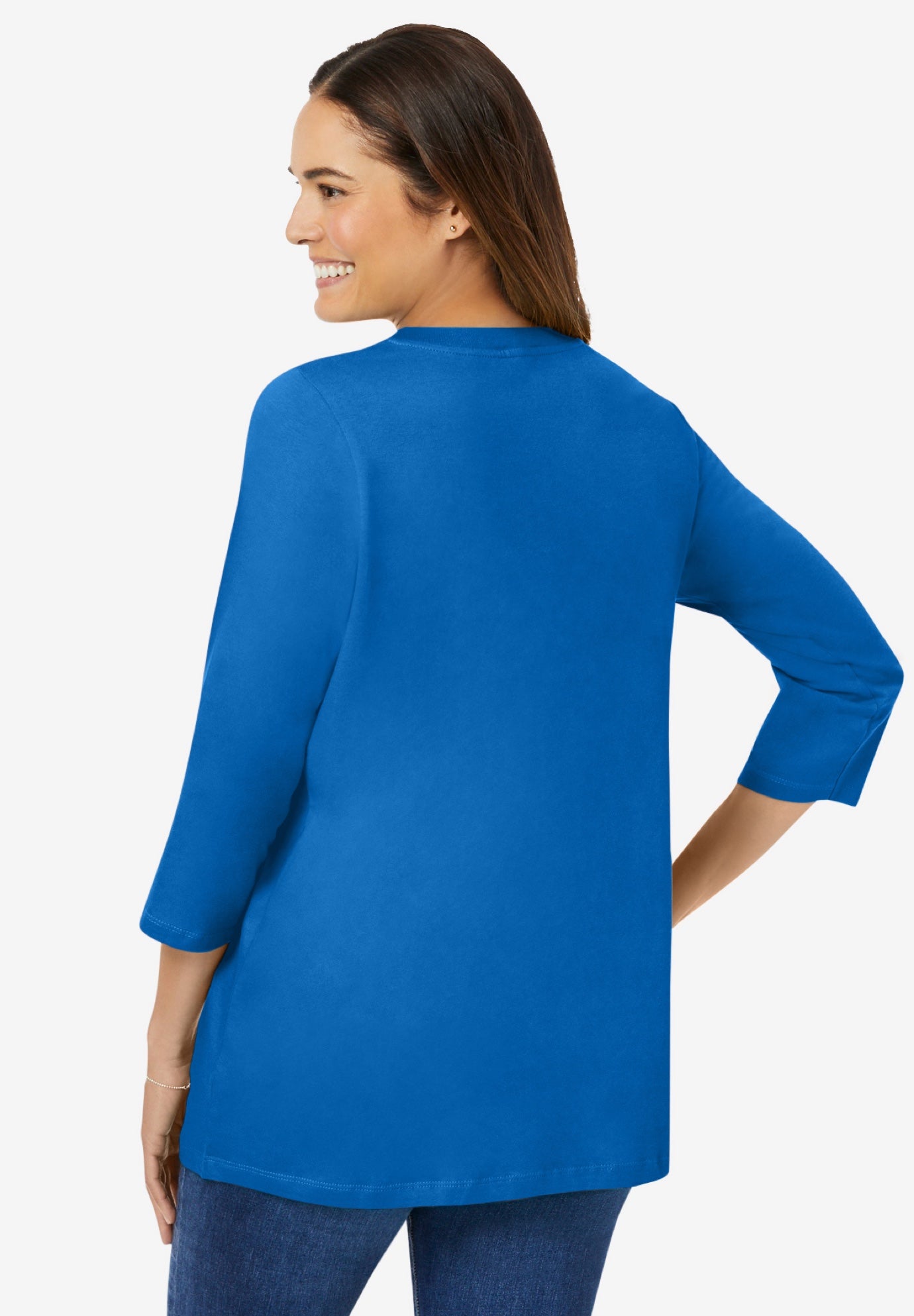 Perfect Three-Quarter Sleeve V-Neck Tee image number 2