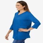 Perfect Three-Quarter Sleeve V-Neck Tee image number 3