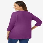 Perfect Three-Quarter Sleeve V-Neck Tee image number null