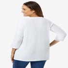 Perfect Three-Quarter Sleeve V-Neck Tee image number null