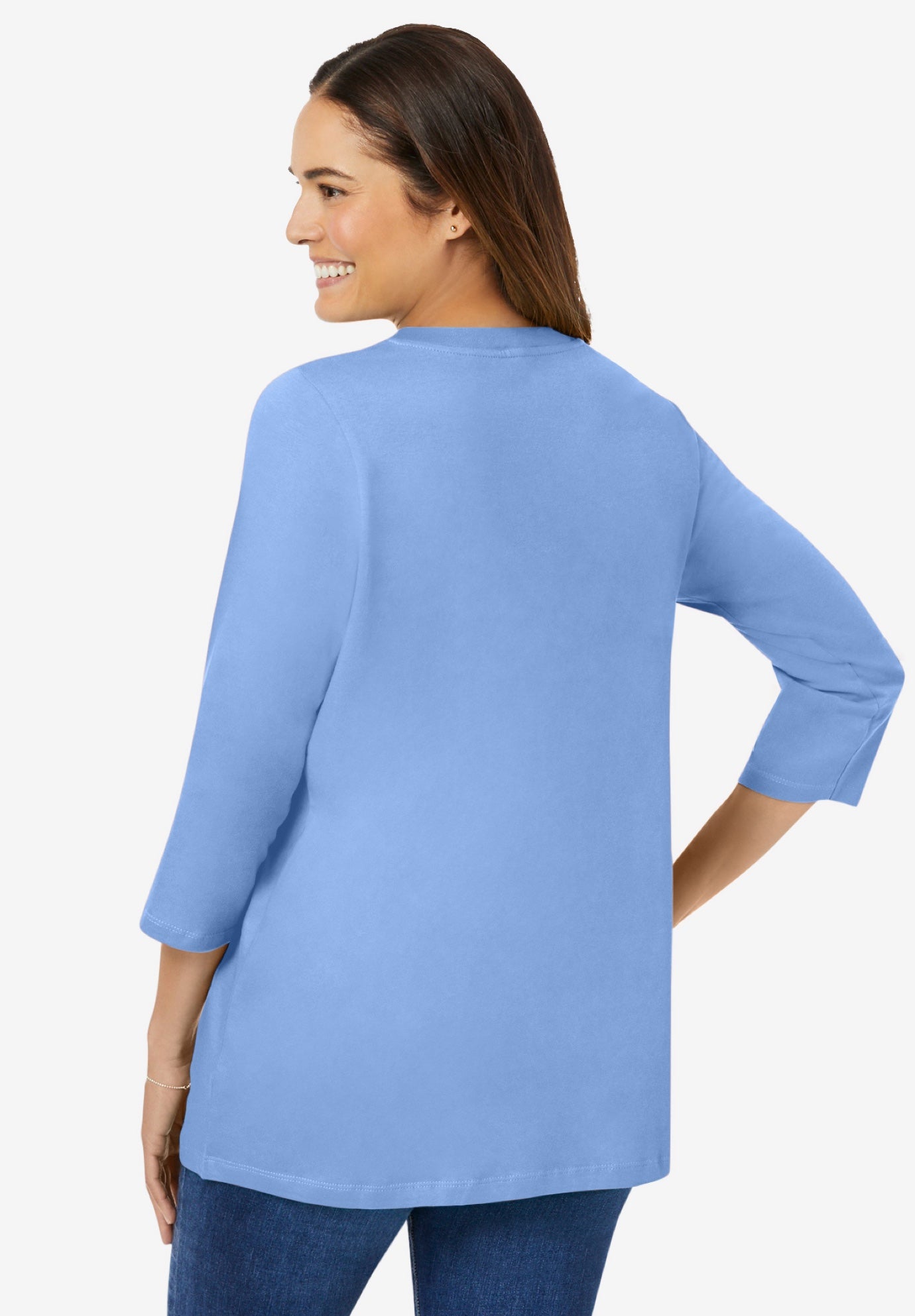 Perfect Three-Quarter Sleeve V-Neck Tee image number 1