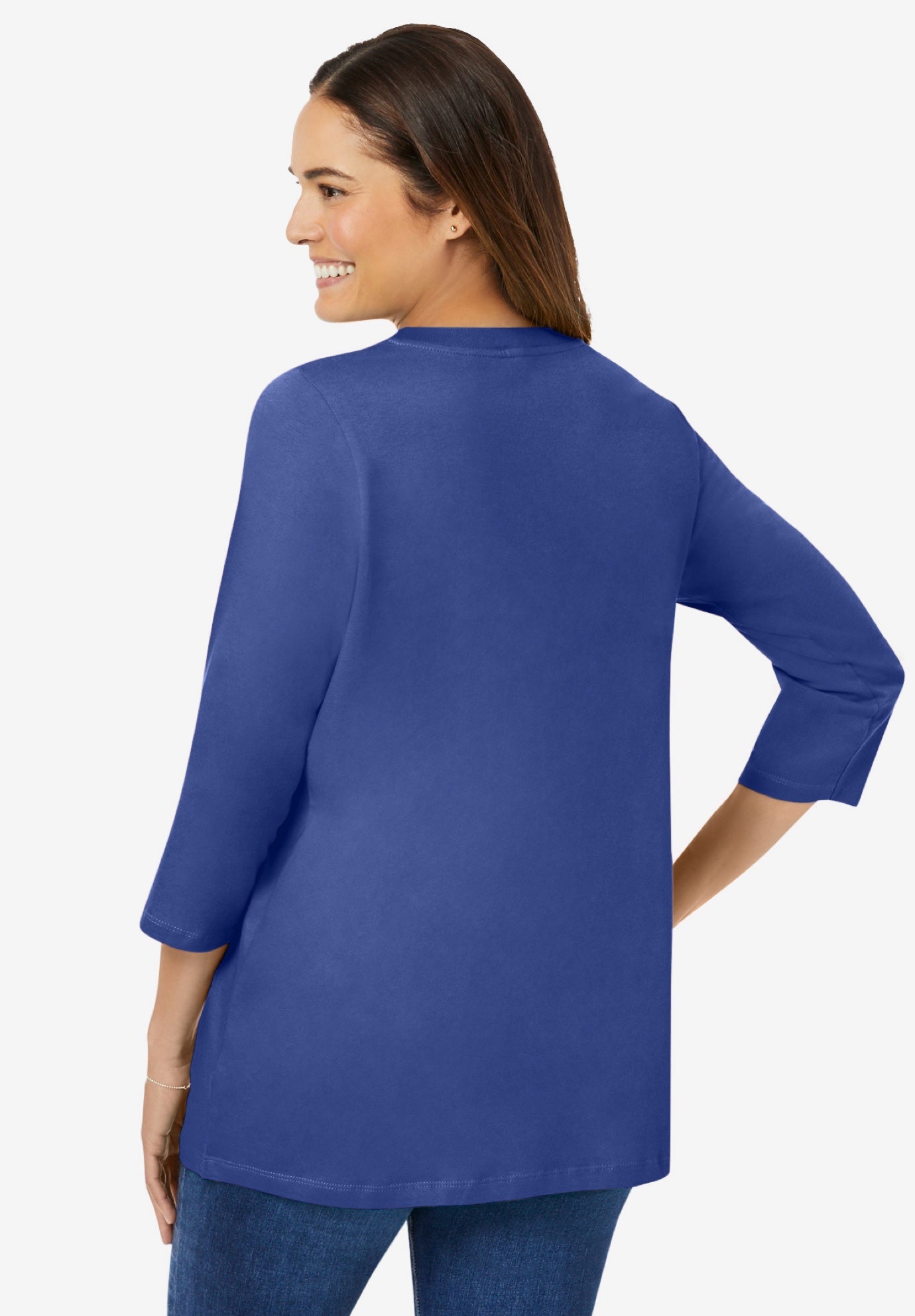 Perfect Three-Quarter Sleeve V-Neck Tee image number 1