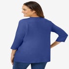 Perfect Three-Quarter Sleeve V-Neck Tee image number null