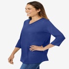 Perfect Three-Quarter Sleeve V-Neck Tee image number null