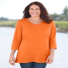 Perfect Three-Quarter Sleeve V-Neck Tee image number 0