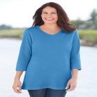 Perfect Three-Quarter Sleeve V-Neck Tee image number 0