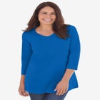 Perfect Three-Quarter Sleeve V-Neck Tee image number 1