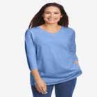 Perfect Three-Quarter Sleeve V-Neck Tee image number null