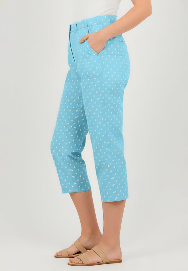Adjustable Waist Chino Capri image number 2