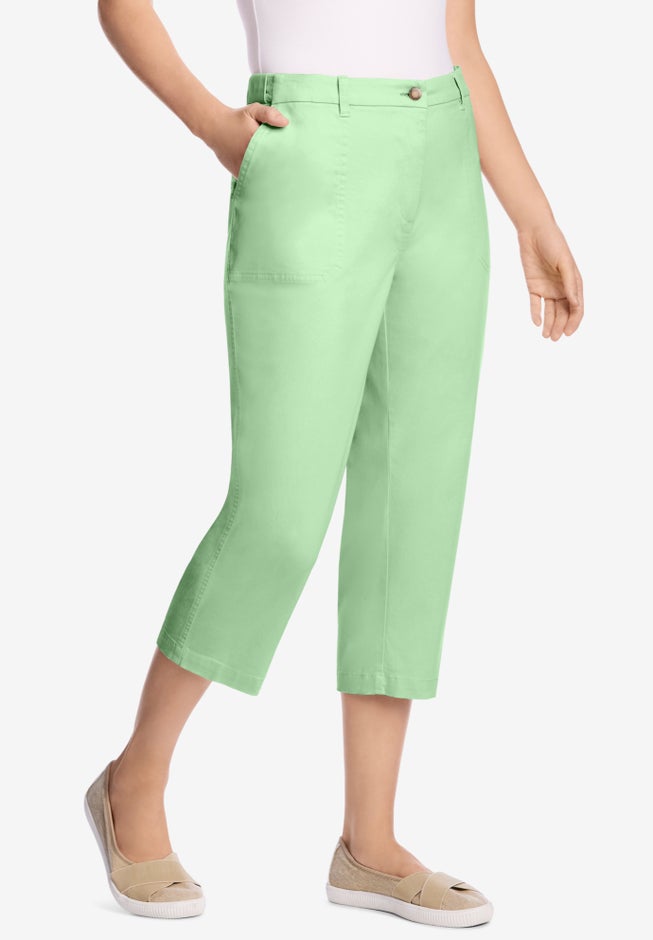 Adjustable Waist Chino Capri image number null