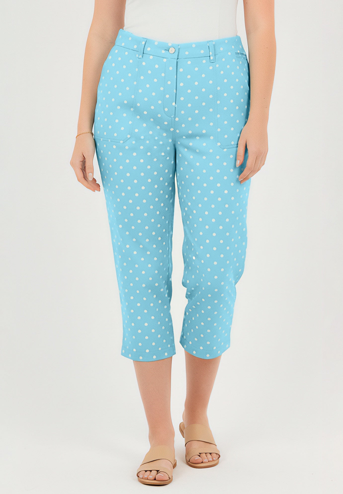 Adjustable Waist Chino Capri image number 0
