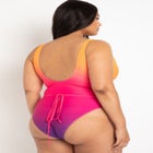 Gabi Fresh Swim x ELOQUII V-Neck Wrap Swimsuit with High Cut Leg image number null