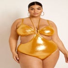 Gabi Fresh Swim x ELOQUII U-Wire Detail Swimsuit with Cutouts image number null