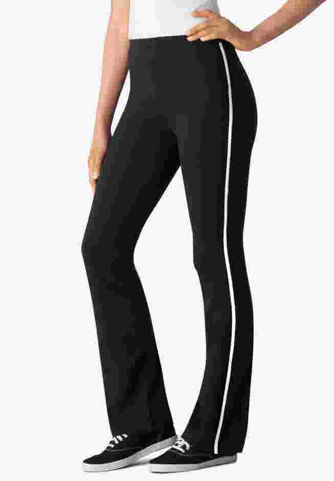 Stretch Cotton Side-Stripe Bootcut Legging image number 1