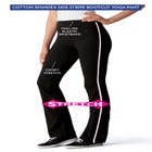 Stretch-Cotton Knit Pull-On Bootcut Side-Stripe Leggings image number null