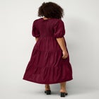 Short Sleeve Smocked Bodice Midi Dress image number 1