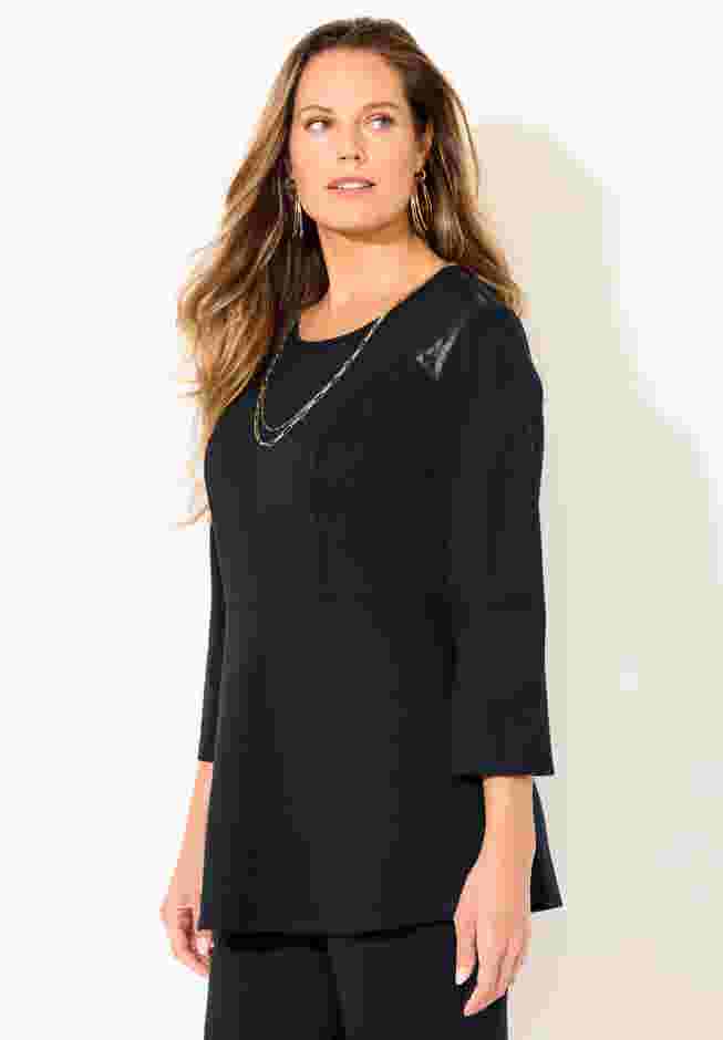 Black Label Peplum Top image number 2