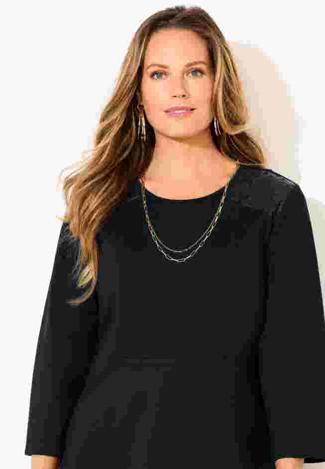 Black Label Peplum Top image number 3