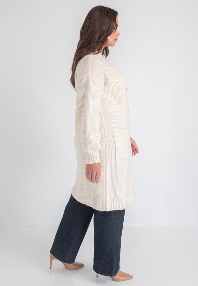 Midi-Length Button-Down Cardigan image number 2