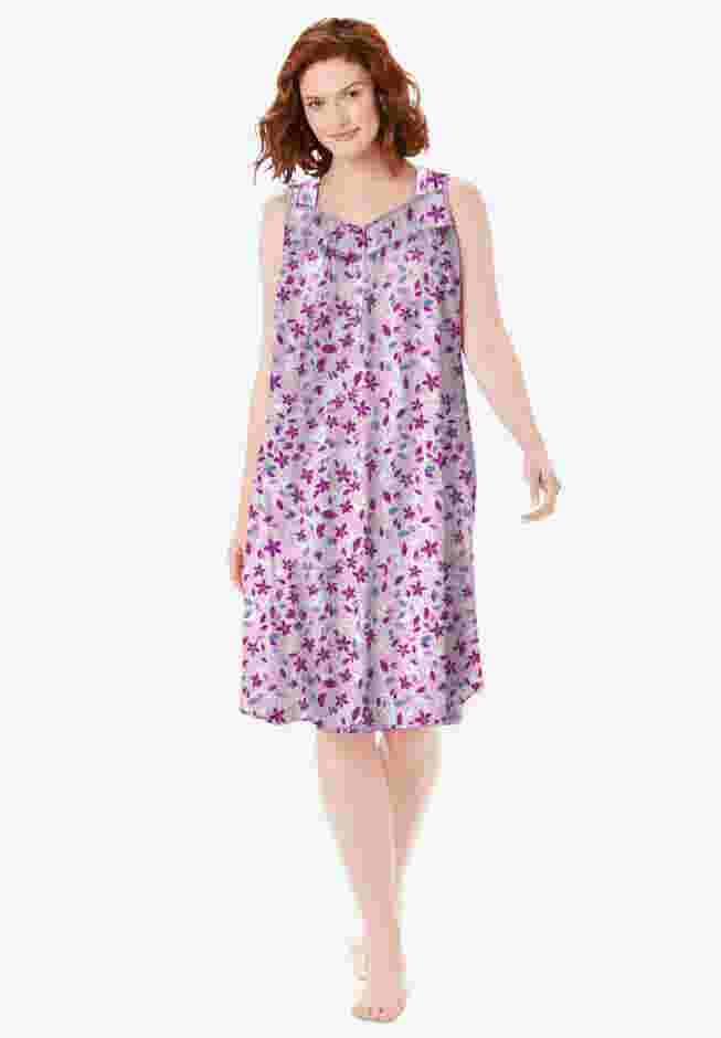 Pintuck Cooling Sleeveless Sleepshirt image number 0