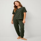 Cotton Spandex Short Sleeve Tee & Jogger 2-Piece Sleep Set image number null
