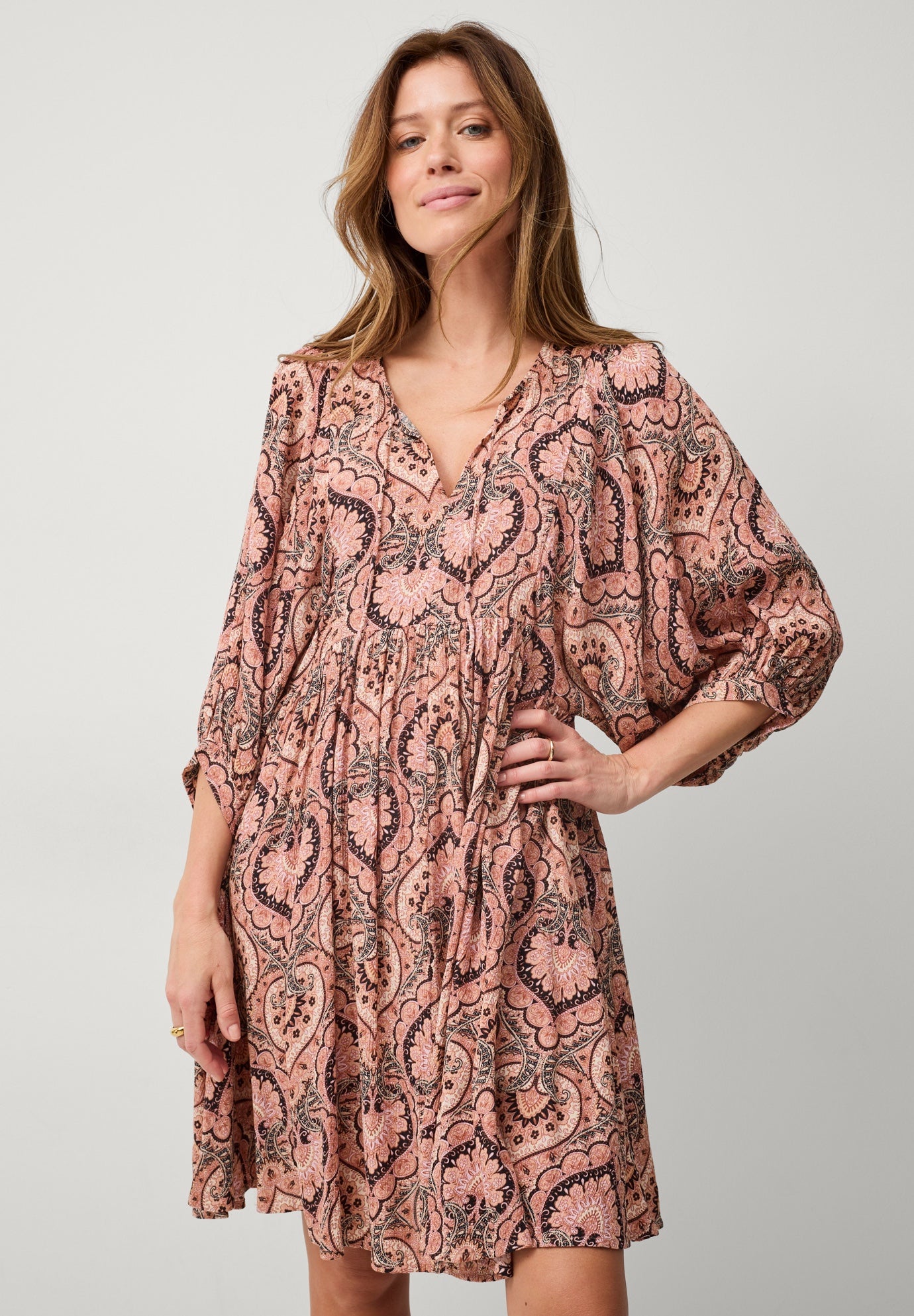 Crinkle Keyhole Empire Dress image number 0