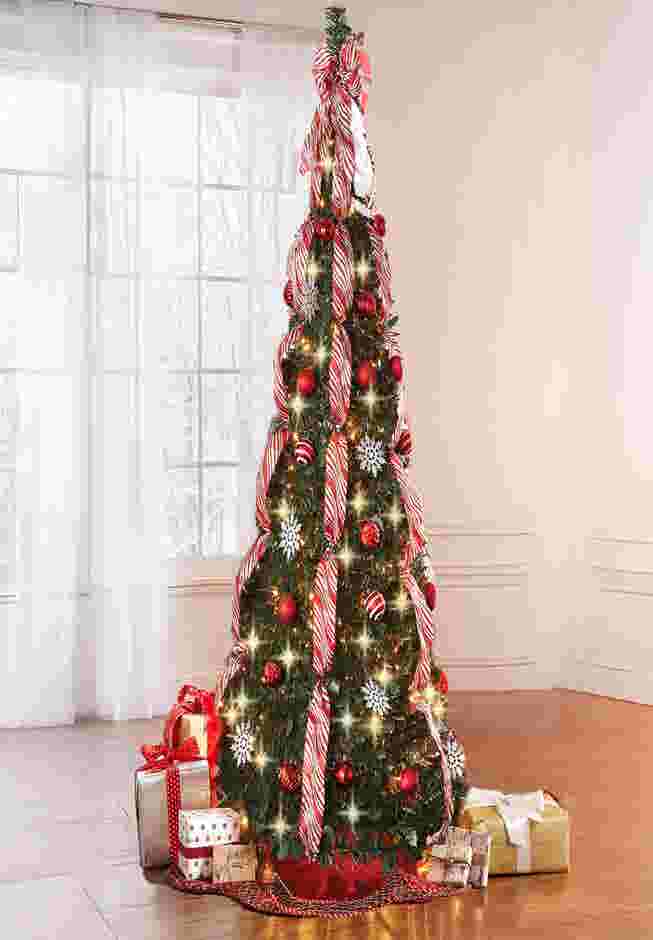 Fully Decorated Pre-Lit 6’ Pop-Up Christmas Tree image number 0