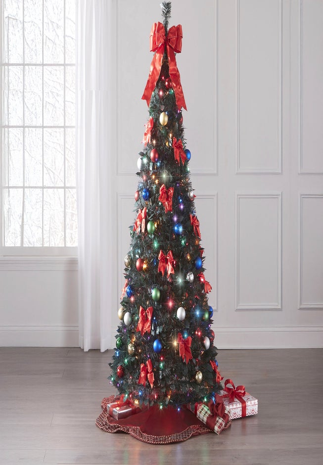 Fully Decorated Pre-Lit 7½’ Pop-Up Christmas Tree image number 0