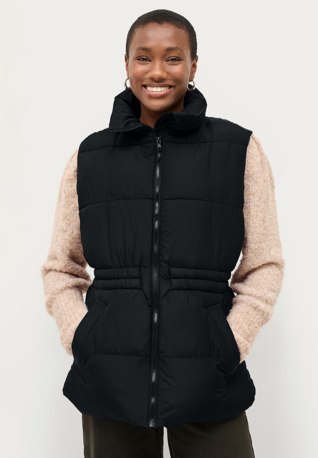 Puffer Vest with Elastic Waist image number null