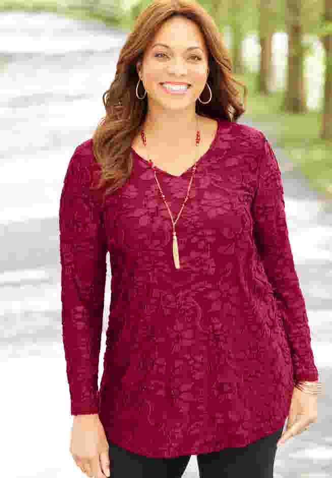 Flocked Mesh Tunic image number 0