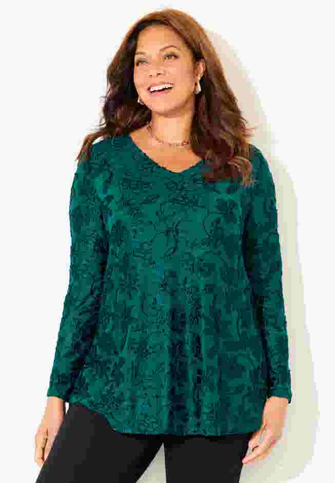 Flocked Mesh Tunic image number 0