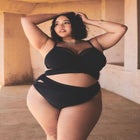 Gabi Fresh Swim x ELOQUII Wrap Detail Mesh High Waisted Bikini Bottom image number null