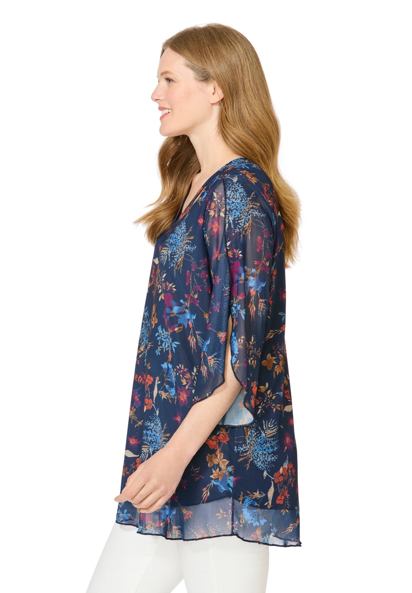 Miracle Mesh Tulip Three-Quarter Sleeve Tunic image number 2