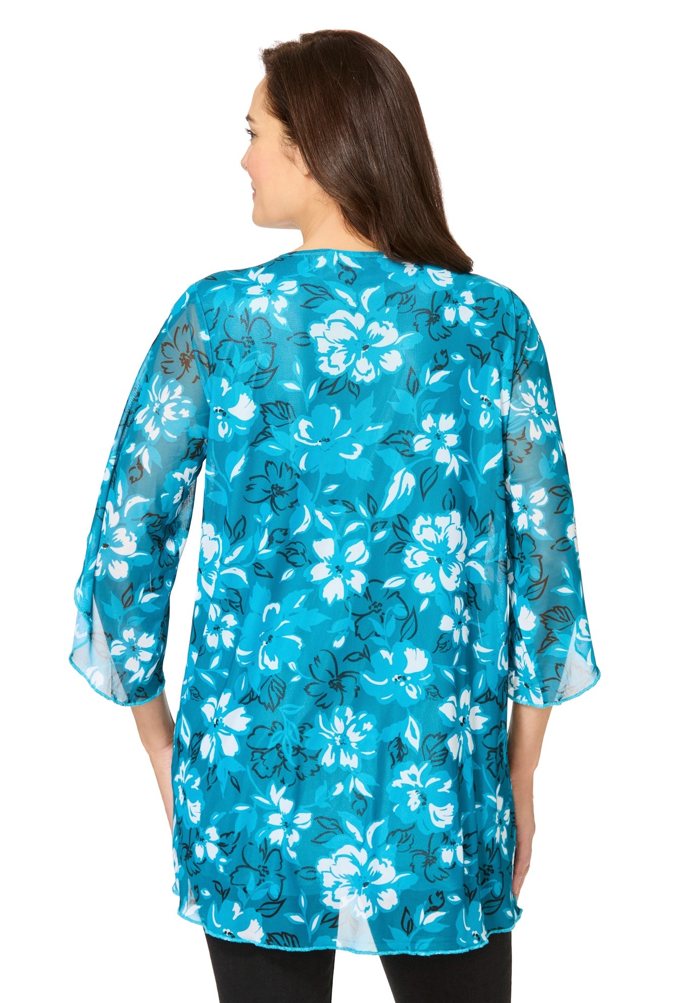 Miracle Mesh Tulip Three-Quarter Sleeve Tunic image number 1