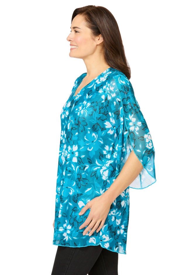 Miracle Mesh Tulip Three-Quarter Sleeve Tunic image number 2