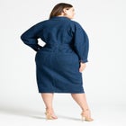 Oversized Denim Midi Dress image number null