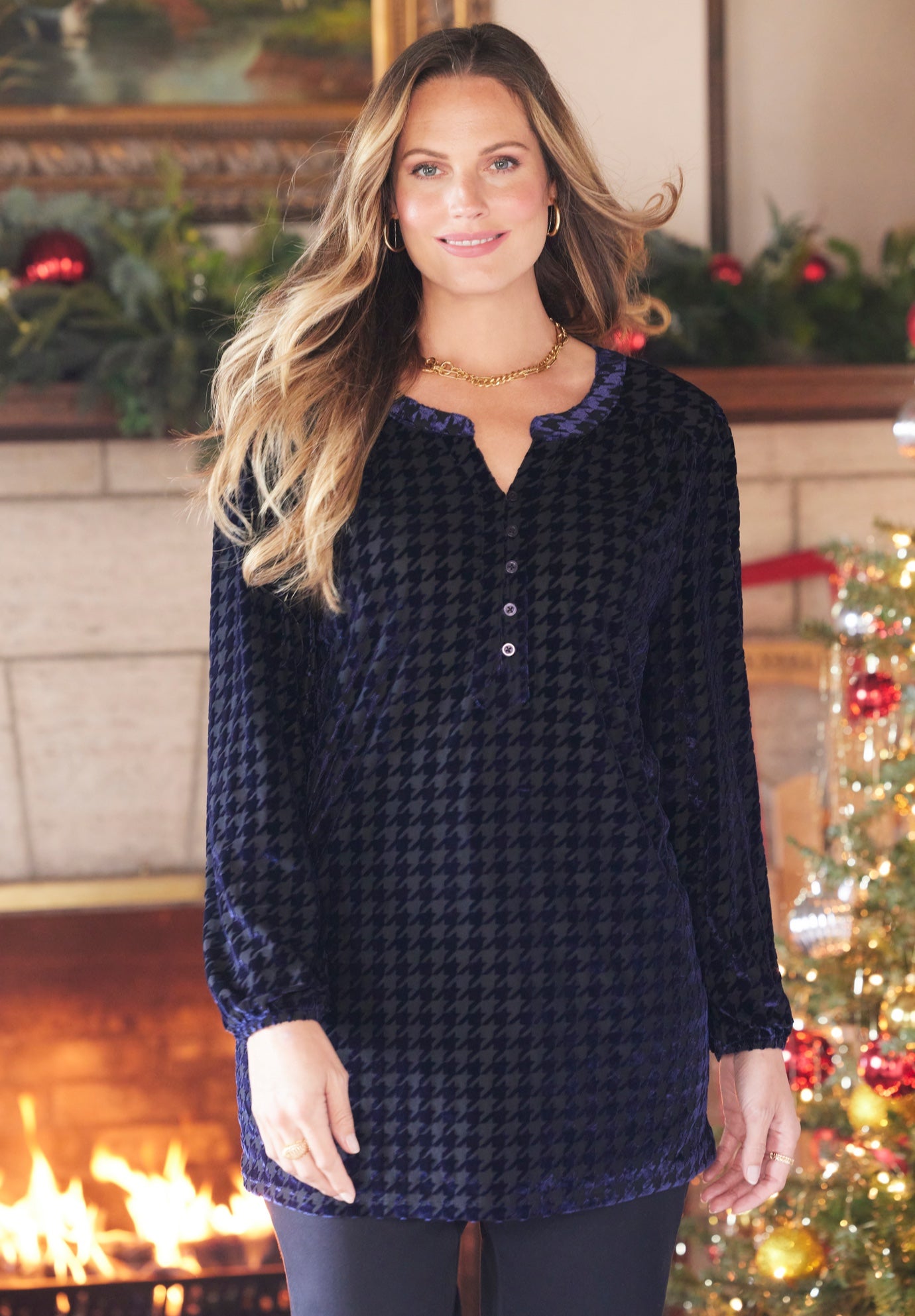 Velvet Peasant Tunic image number 0