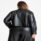 Cropped Faux Leather Jacket image number null