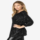 Sequin Keyhole Blouse image number null