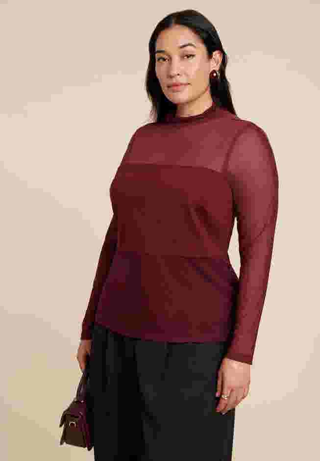 Paneled Sheer Turtleneck image number 0