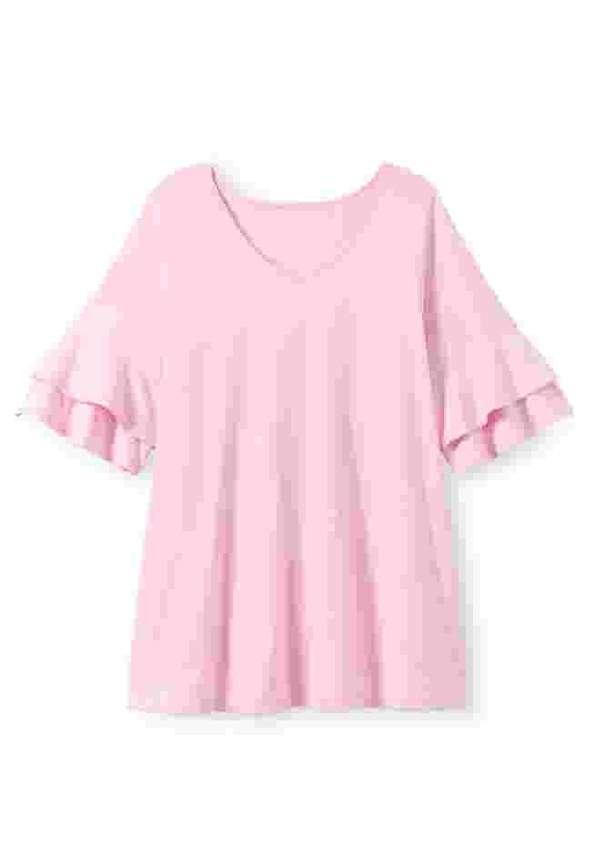 Ruffled Elbow-Sleeve Tunic image number 4